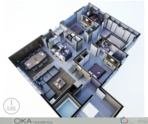 Imagem Título SEO: Apartamento 3 Suítes à Venda no Centro – 108m², 2 Vagas, Novo, R$770 mil