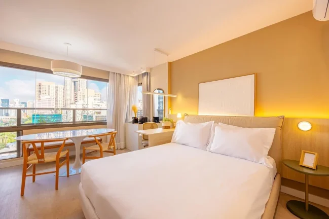 Imagem Apartamento 29M², 1Q, 1 Banheiro, Churrasqueira, Piscina, Piscina no Rooftop, Salão de Jogos, Terraço, Lounge, Deck Molhado, Split, Lounge, Lavanderia