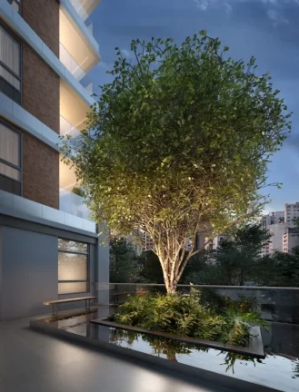Imagem Os apartamentos são amplos e possuem 156m² com living integrado, 3 suítes, depósito privativo e ...