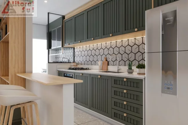 Imagem Apartamento à venda em Praia Grande-SP, Guilhermina: 2 quartos, 1 suíte, 1 sala, 2 banheiros, 1 vaga, 76m².