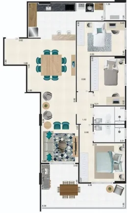 Imagem APARTAMENTO COM 102.48 m² - JARDIM CAIAHU - MONGAGUA SP
