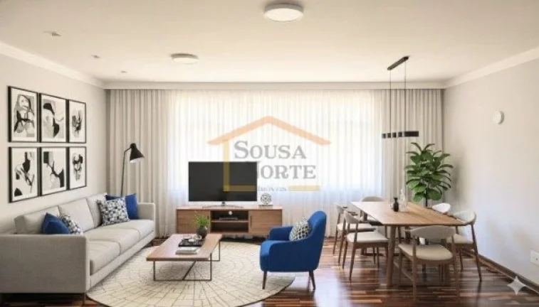 Imagem Apartamento com 166m² de área total. Possui 3 dormitórios, sendo 1 suite, sala, cozinha, banheiro...