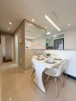 Imagem Apartamento mobiliado, 2 dormitórios, 2 banheiros (1 suite), sala, cozinha, área de serviço e var...