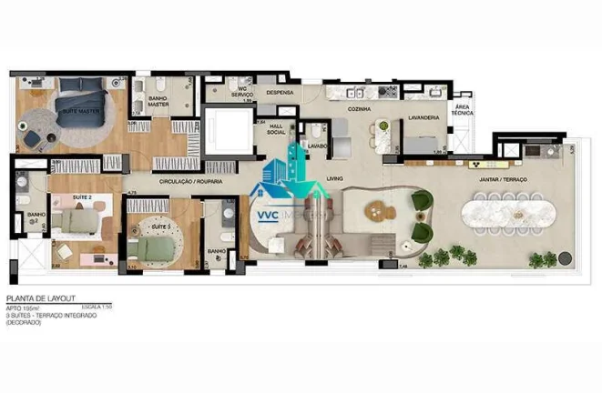 Imagem Apartamento em construção na Mooca – 195 m2 | Torre Única | Alto Padrão