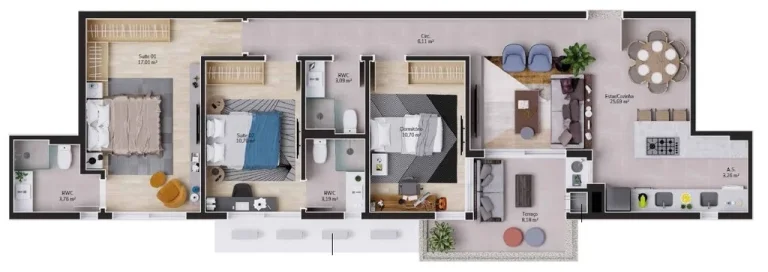 Imagem Apartamento 3 Dormitórios para venda em Florianópolis - SC