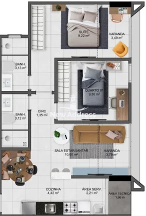 Imagem Apartamento 2 Quartos à venda na Praia de Itaparica - Vila Velha/ES