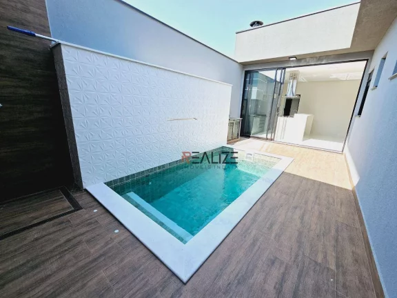 Imagem Casa moderna com piscina e 3 suítes à venda, 151 m² por R$ 1.290.000 - Condomínio Fechado - Indaiatuba/SP