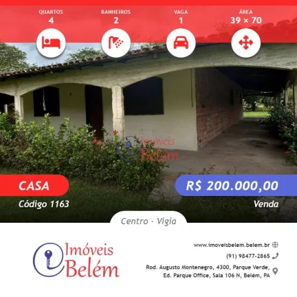 Imóveis Belém vende casa em Vigia
