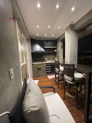 Imagem COBERTURA A VENDA NA MOOCA, COM 160 METROS, MOBILIADA. VISTA PANORÂMICA, PISO SUPERIOR COM AREA GOURMET, CHURRASQUEIRA E OFURÔ. 4 VAGAS DE GARAGEM.