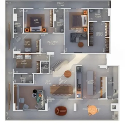 Imagem APARTAMENTO COM 217.98 m² - TUPI - PRAIA GRANDE SP
