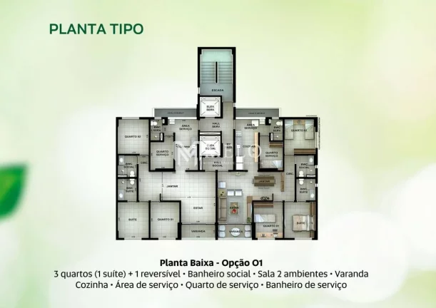 Imagem Oportunidade no PARNAMIRIM: 94,03m², 03qts, 01suite, 02vagas...