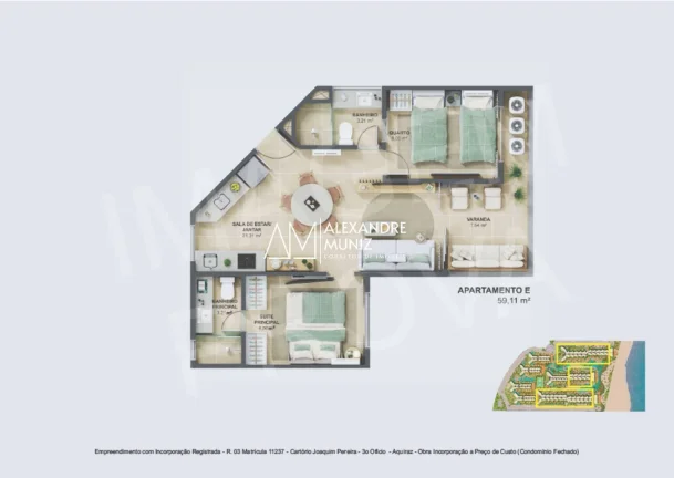 Imagem Ocean Way Riviera, Apartamentos de praia à venda, Aquiraz-CE.