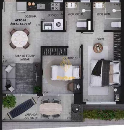 Imagem Apartamentos com varanda / sacada gourmet a 200m da praia do Bessa - AP0188