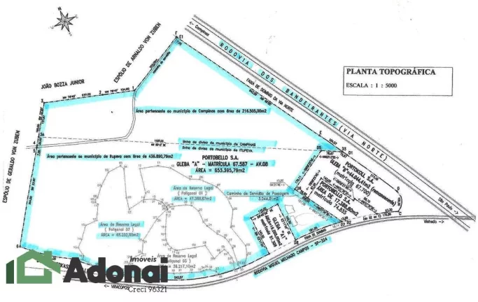Imagem ÁREA TOTAL DE 653.395,00 M2, DE FRENTE PARA A RODOVIA DOS BANDEIRANTES