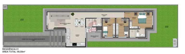 Imagem CASAS A E B novas em SJP