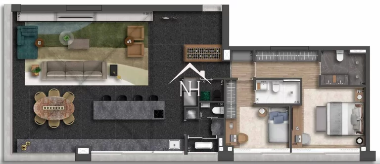 Imagem apartamento no itaim bibi de 137m,2 suítes,terraço,2vagas,salão de festas, solarium, spa, academia, bicicletário, piscina, sauna, bicicletário, lounge