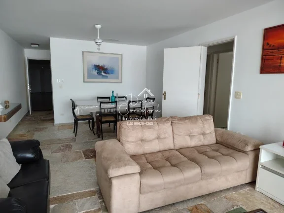 Imagem Apartamento de alto padrão para locação em Guarujá-SP, Pitangueiras - 2 quartos, 1 suite, 2 salas, 3 banheiros, 1 vaga, 122m².