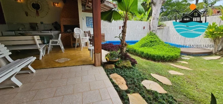 Imagem Casa para temporada em Juquehy - Lado direito, 200m da praia, 4 dorm. 1 suíte, piscina, churrasqueira, 3 vagas.| Juquehy Imobil