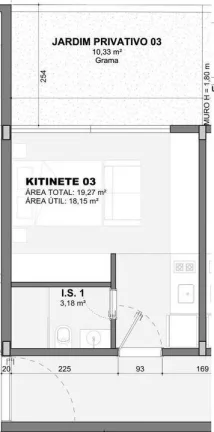 Imagem Studio para Venda em Curitiba, Cajuru, 1 dormitório, 1 banheiro