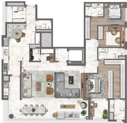 Imagem Le Jardin Cyrela by YOO: Apartamento de Luxo em Pinheiros com 4 Quartos e 2 Suítes - São Paulo-SP.