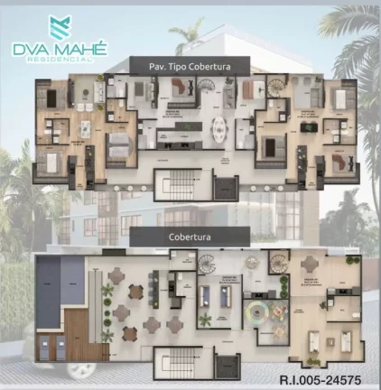 Imagem Apartamento com 2 dormitórios à venda, 54 m² por R$ 513.520,00 - Ponta de Campina - Cabedelo/PB