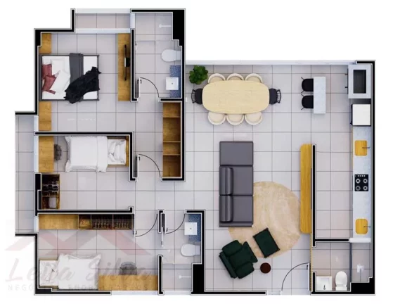 Imagem Apartamento 3 dormitórios para Venda em Teresina, Noivos, 3 dormitórios, 2 suítes, 3 banheiros, 2 vagas