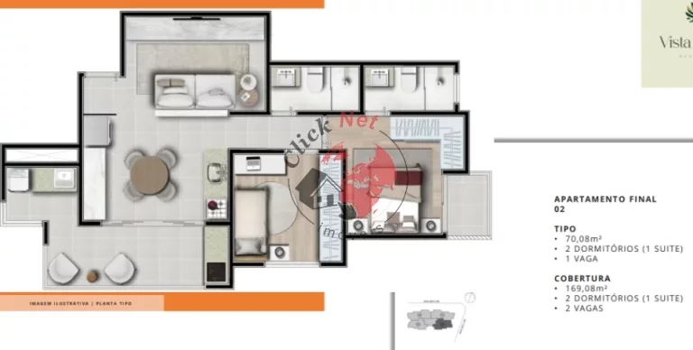 Imagem Apartamento com 2 dormitórios à Venda na Vila Alzira em Santo André