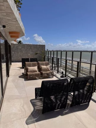 Imagem Apartamento frente mar, pé na areia com varanda/sacada gourmet e vista para o mar da praia do Bessa -CO0351