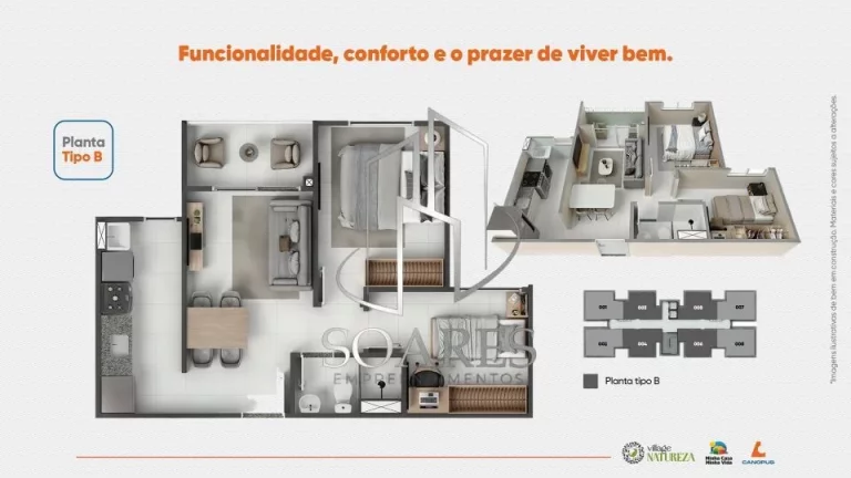 Imagem Village Natureza:Realize seu sonho: 2 Quartos em condomínio - Aproveite as condições