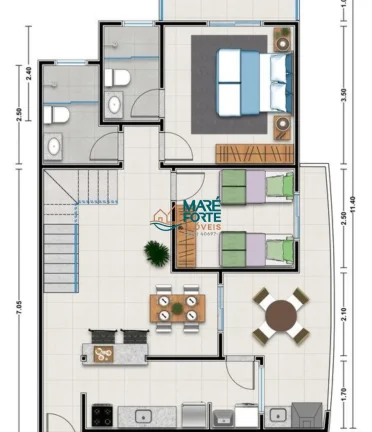 Imagem COBERTURA DUPLEX COM ENTREGA EM 11/25 A 400 METROS DA PRAIA DAS TONINHAS!