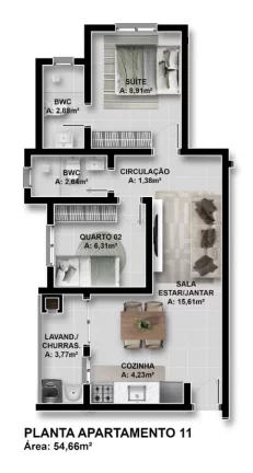 Imagem Apartamento para Venda em São José dos Pinhais, Santo Antônio, 2 dormitórios, 1 suíte, 2 banheiros, 1 vaga