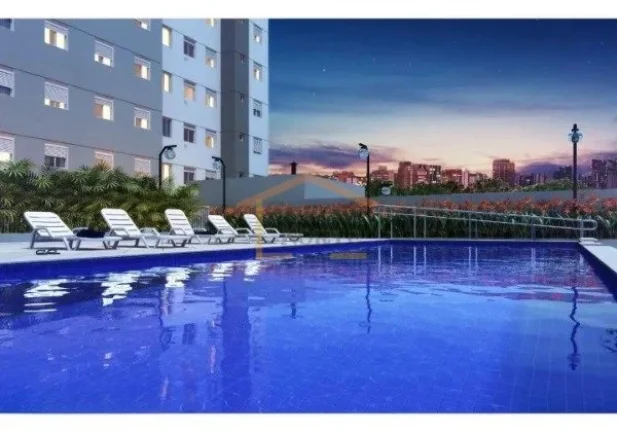 Imagem Apartamento de 42m² com 2 dormitórios, sala com piso vinílico, cozinha com móveis planejados, ba...