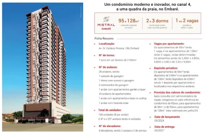 Imagem Lançamento Mistral Embaré - Patriani direto com a construtora