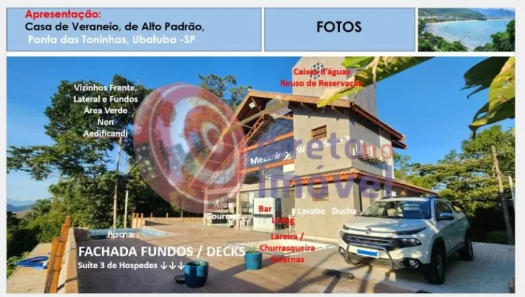 Imagem Casa de alto padrão com 4 suítes 5 vagas Toninhas Ubatuba SP