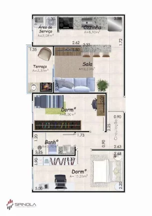 Imagem Apartamento com 2 dormitórios à venda, 52 m² por R$ 420.000,00 - Caiçara - Praia Grande/SP