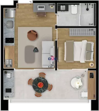 Imagem Apartamento à venda, 39 m² por R$ 650.000 - Boqueirão - Santos/SP