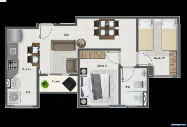 Imagem APARTAMENTO COM 53.91 m² - VILA MARIA LEONOR - DIADEMA SP