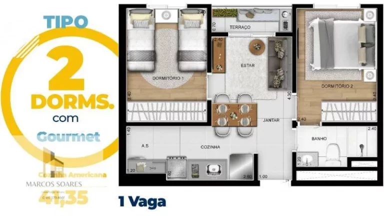 Imagem Apartamento à venda em Osasco, Vila Osasco, com 2 quartos, 46m2