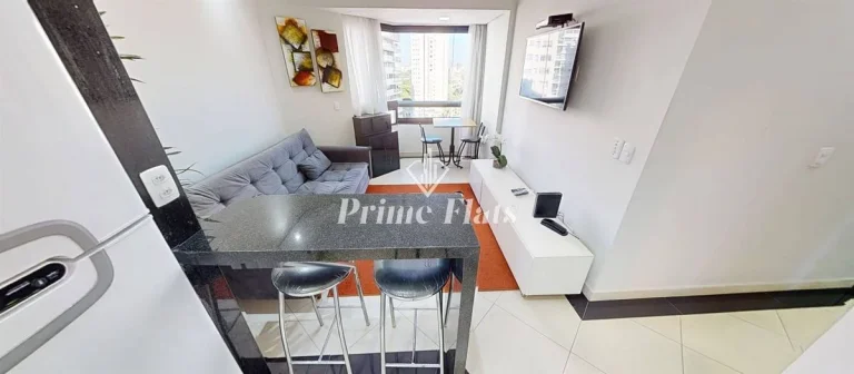 Imagem Flat disponível para locação no Royal Ibirapuera Park, com 42m², 1 dormitório e 1 vaga