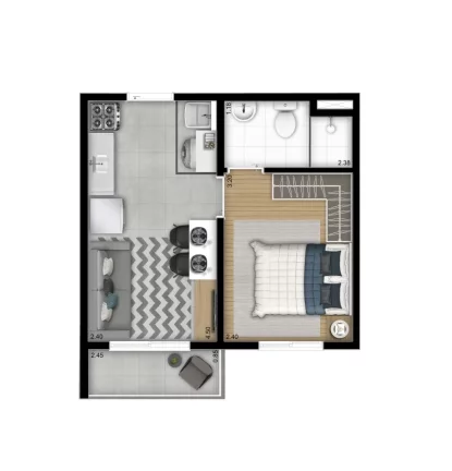 Imagem Apartamento para Venda em São Paulo, Mooca, 2 dormitórios, 1 banheiro