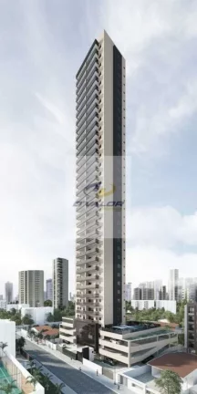 Imagem Vendo apartamentos com vista mar, de 83 m2, varanda, sala p/ 2 ambientes, 3 quartos com 2 suítes e 2 vagas