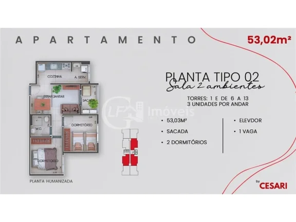 Imagem Apto com 2 quartos - Região da Orla