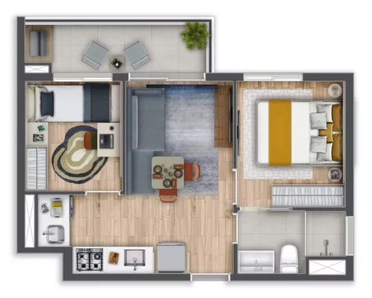 Imagem Apartamento à venda em Pinheiros, São Paulo-SP: 2 quartos, 1 suíte, 1 banheiro, 38,74m² - Condomínio Virgílio 426