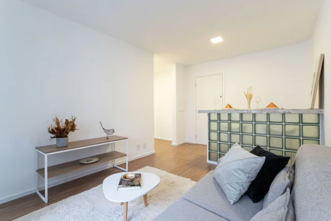 Imagem Apartamento 46M², 1Q, 1 Banheiro, 1 Vaga, Varanda, Piscina, Academia, Piscina Aquecida, Espaço Gourmet, Playground, Salão de Festa, Churrasqueira.
