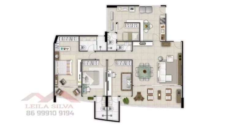 Imagem Apartamento 4 dormitórios para Venda em Teresina, Horto, 4 dormitórios, 4 suítes, 4 banheiros, 3 vagas