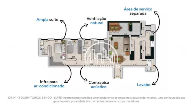 Imagem Apartamento com 3 dormitórios à venda, 109 m² por R$ 540.000,00 - Engordadouro - Jundiaí/SP