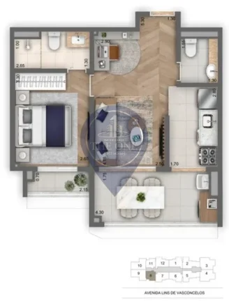 Imagem Apartamento à venda: 1 quarto, 1 sala, 1 banheiro na Vila Mariana, São Paulo-SP - 66m² de área!