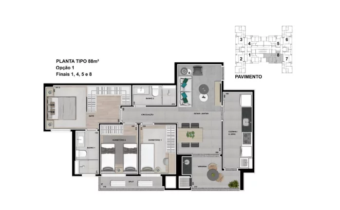 Imagem ARCH Jardim Cuiabá - 3 Quartos Com 1 Suíte - Vanguard
