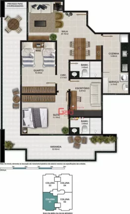 Imagem Apartamento com 2 dormitórios à venda, 106 m² por R$ 754.650,00 - Braga - Cabo Frio/RJ
