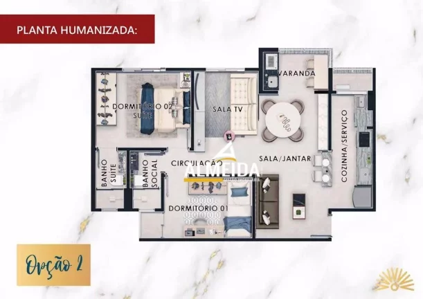 Imagem Apartamento com 2 dormitórios à venda, 56 m² por R$ 440.000,00 - Jardim do Horto - Rio Claro/SP